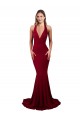 Wholesale Halter Mermaid Plunge V-Neckline Open Back Bow Tie Spandex Prom Dress UK