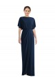 Wholesale Open Back Short Sleeves Draped Tulip Skirt Maxi Spandex Prom Dress UK