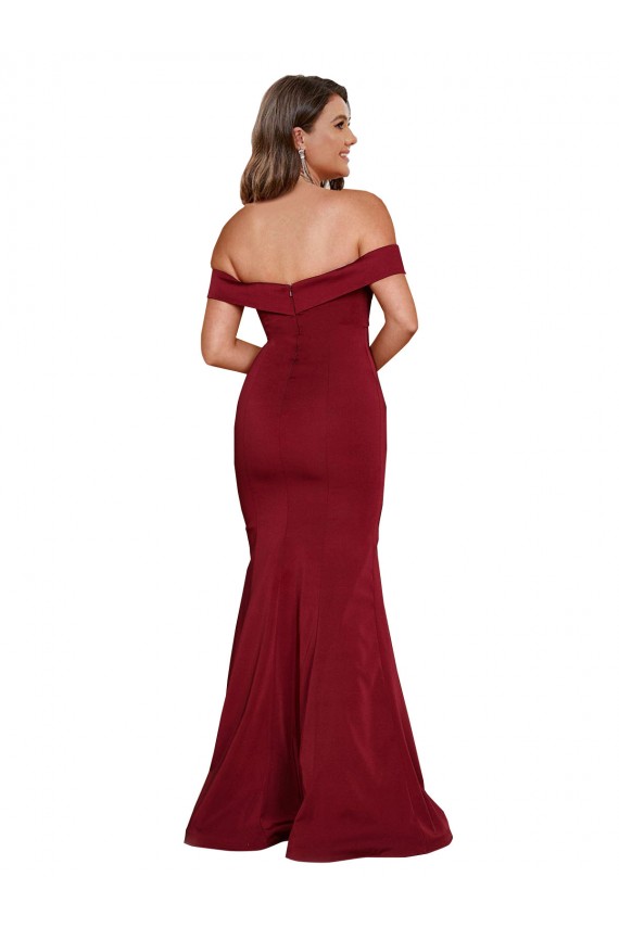 Wholesale Off Shoulder Sleeves Sweetheart Neckline Long Spandex Prom Dress UK
