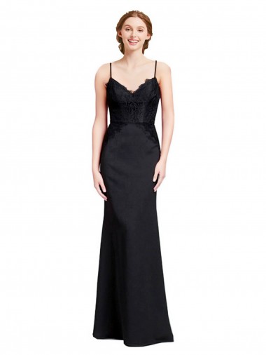 Wholesale Long Chiffon Prom Dress with Lace Bodice and Curved V-Neckline UK