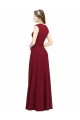 Wholesale Square Neck Subtle Cap Sleeeves Crepe Prom Dress UK