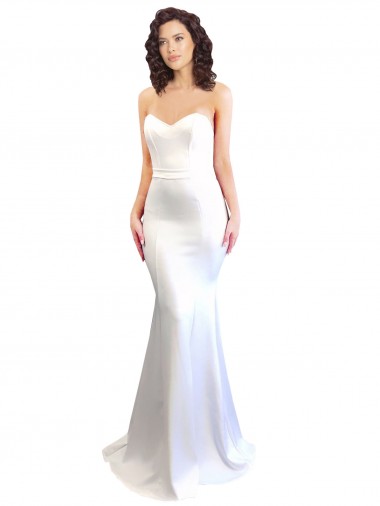 Wholesale Sweetheart Strapless High Neck Long Crepe Prom Dress UK