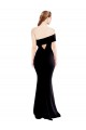 Wholesale Asymmetrical Draped Off the Shoulder Banded Crepe Prom Dress UK