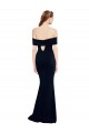 Wholesale Off the Shoulder Fitted Crepe Prom Dress with Back Cut Out UK