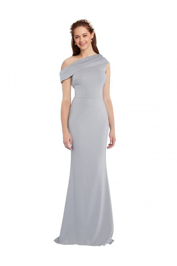 Wholesale Off the Shoulder Asymmetrical Mermaid Crepe Prom Dress UK