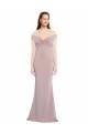 Wholesale Knotted Off the Shoulder Crepe Prom Dress with Cut-Out Back UK