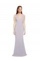 Wholesale Cut-Out Back V-Neckline Mermaid Crepe Prom Dress Keyhole Back UK