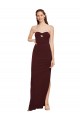Wholesale Twisted Strapless Keyhole Long Crepe Prom Dress with Slit UK