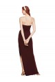Wholesale Twisted Strapless Keyhole Long Crepe Prom Dress with Slit UK