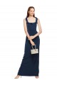 Wholesale Scoop Neck with Ruffles Long Crepe Prom Dress with Back Slit UK
