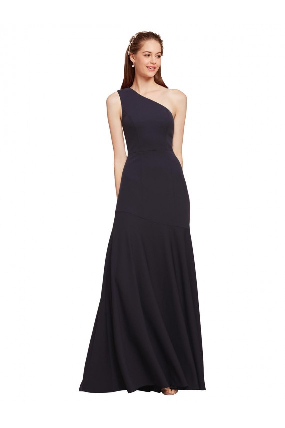 Wholesale Fit and Flare Crepe Prom Dress with One Shoulder UK