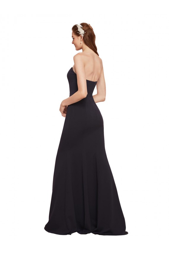 Wholesale Strapless Bodycon Long Crepe Prom Dress with High Slit UK