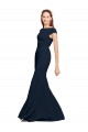 Wholesale Fit and Flare Long Crepe Prom Dress with Tie Open Back UK