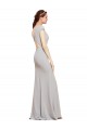 Wholesale Fit and Flare Long Crepe Prom Dress with Tie Open Back UK