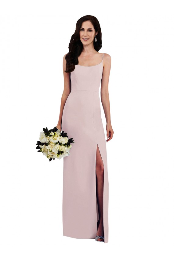 Wholesale Spaghetti Strap V Back Crepe Prom Dress with Front Slit UK