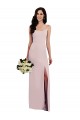 Wholesale Spaghetti Strap V Back Crepe Prom Dress with Front Slit UK