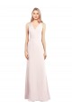 Wholesale V-Neck Keyhole Back Crepe Trumpet Prom Dress UK