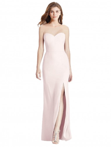 Wholesale Strapless Crepe Trumpet Prom Dress with Front Slit UK