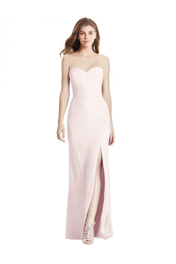 Wholesale Strapless Crepe Trumpet Prom Dress with Front Slit UK
