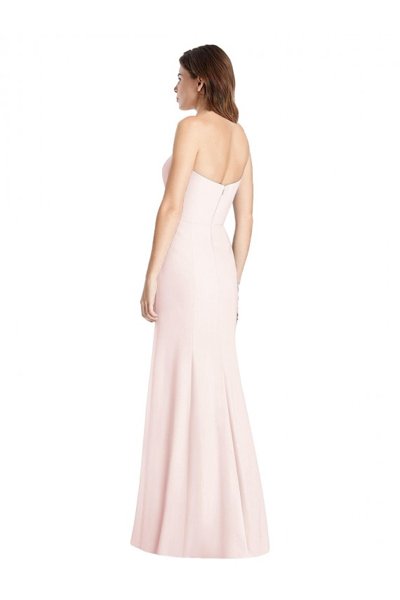 Wholesale Strapless Crepe Trumpet Prom Dress with Front Slit UK