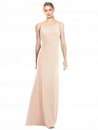 Wholesale V-Spaghetti Strap Open Back Bateau Neck Trumpet Prom Dress UK