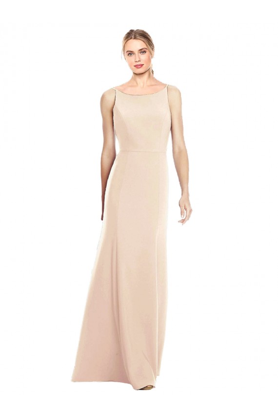 Wholesale V-Spaghetti Strap Open Back Bateau Neck Trumpet Prom Dress UK