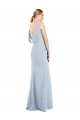 Wholesale Draped Backless Crepe Prom Dress with Pockets UK