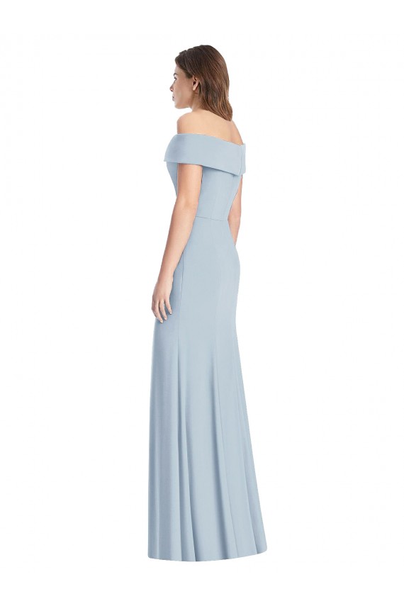 Wholesale Cuffed Off the Shoulder Long Trumpet Prom Dress UK
