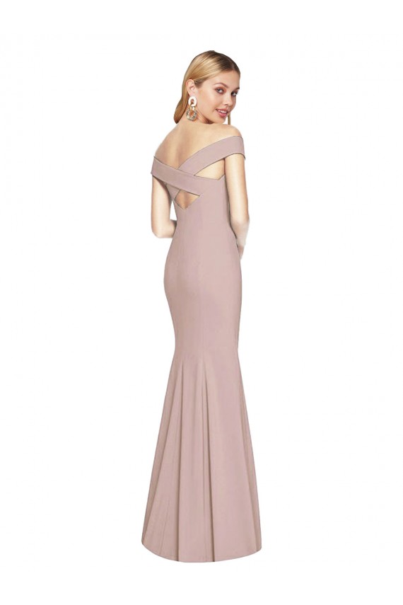 Wholesale Off the Shoulder Criss Cross Back Trumpet Prom Dress UK