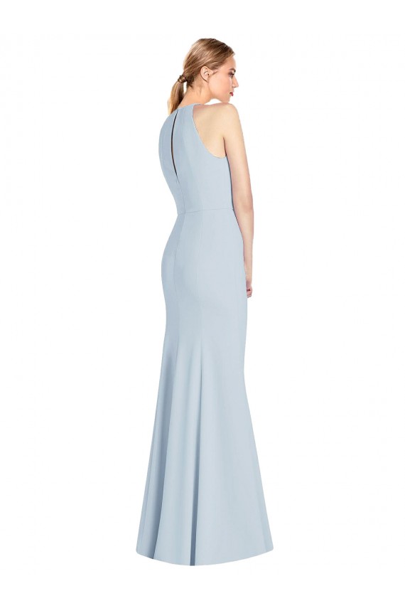 Wholesale Full Length Sleeveless Halter Prom Dress with Keyhole Back UK