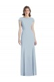 Wholesale Bateau Neck Cap Sleeves Open Back Trumpet Prom Dress UK