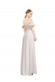 Wholesale Double Ruffle Flounce Sleeves Crepe Prom Dress with Slit UK