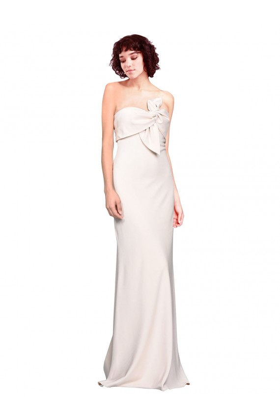 Wholesale Strapless Crepe Fitted Prom Dress with Twist Bow UK