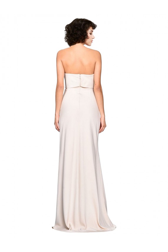 Wholesale Strapless Crepe Fitted Prom Dress with Twist Bow UK