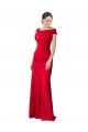 Wholesale Sleeveless Ruched Crepe Mermaid Prom Dress with Off The Shoulder Detail UK