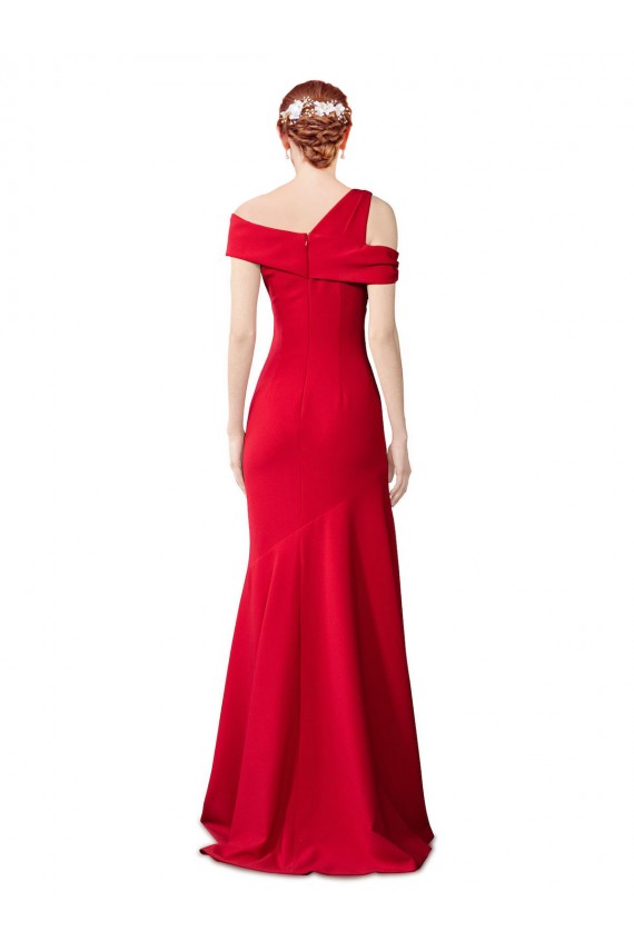 Wholesale Sleeveless Ruched Crepe Mermaid Prom Dress with Off The Shoulder Detail UK