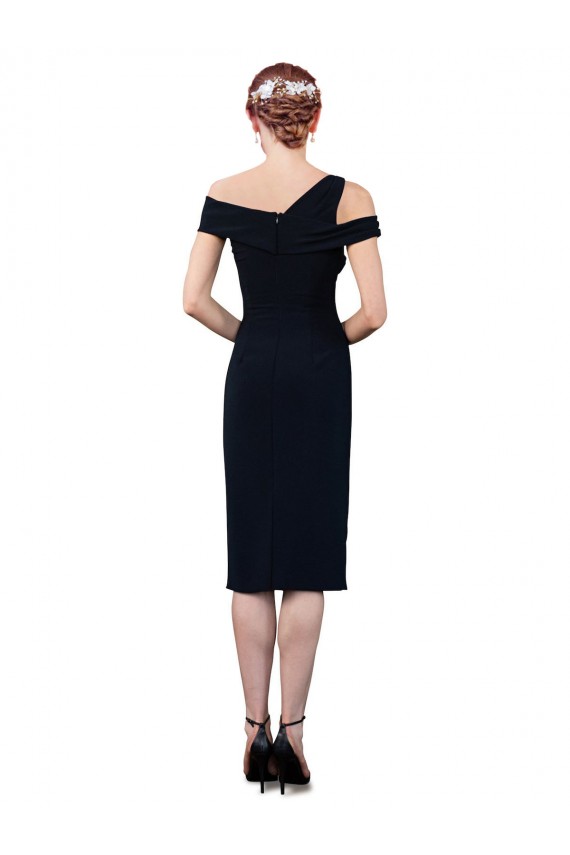 Wholesale Draped Cross Shoulder Stretch Crepe Cocktail Prom Dress / Homecoming Dress UK