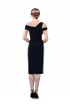 Wholesale Draped Cross Shoulder Stretch Crepe Cocktail Prom Dress / Homecoming Dress UK