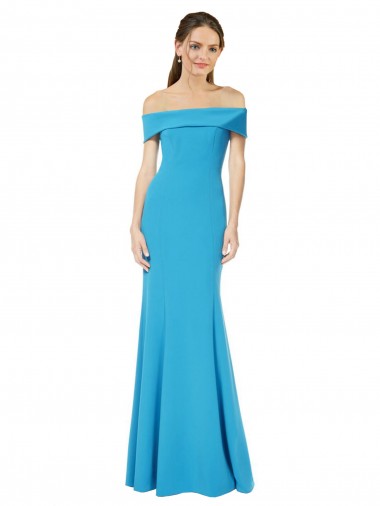 Wholesale Off the Shoulder Crepe Prom Dress with Fitted Silhouette UK