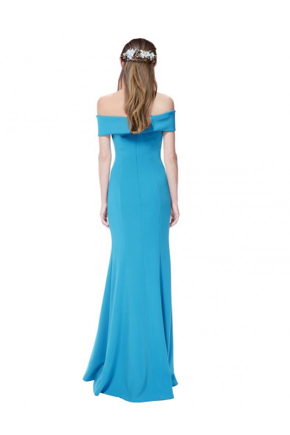 Wholesale Off the Shoulder Crepe Prom Dress with Fitted Silhouette UK