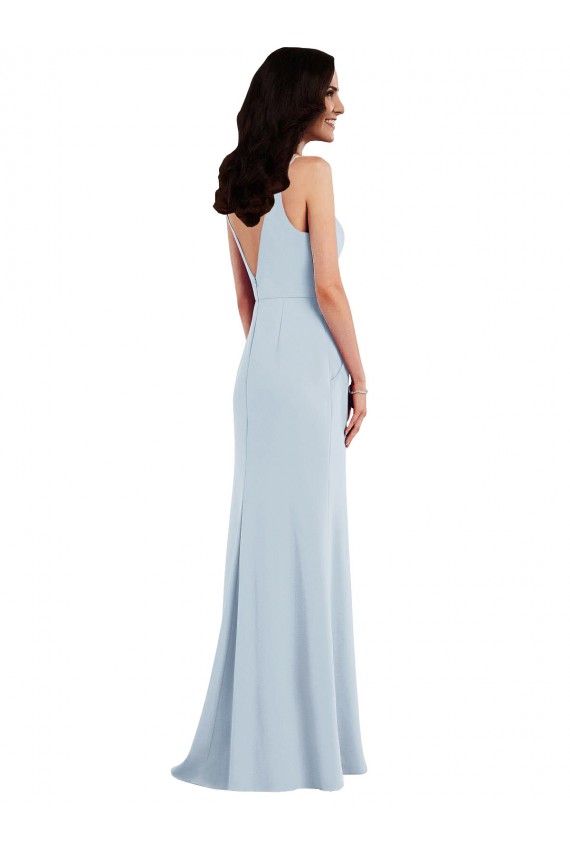 Wholesale V Back Spaghetti Strap Maxi Prom Dress with Pockets UK