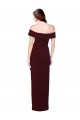 Wholesale Off the Shoulder Long Crepe Prom Dress with Waist Tie UK