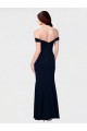 Wholesale Mermaid Off the Shoulder Long Crepe Prom Dress with Low Back UK