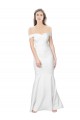 Wholesale Mermaid Off the Shoulder Long Crepe Prom Dress with Low Back UK