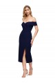Wholesale Midi Length Short Crepe Cocktail Prom Dress / Homecoming Dress with Side Split UK