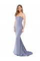 Wholesale Long Strapless Sweetheart Sweep Train Crepe Prom Dress with Low Back UK