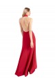Wholesale Sleek Fit and Flare High Neck Halter Stretch Crepe Prom Dress with Open Back UK