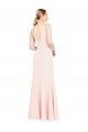 Wholesale Slim A-Line V-Neck Long Stretch Crepe Prom Dress with V-Back UK