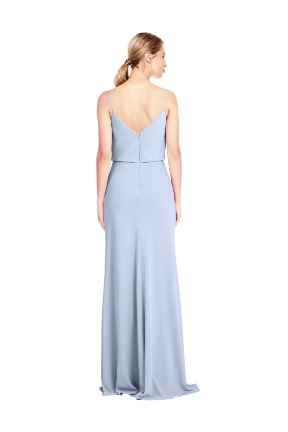 Wholesale Feminine Cowl Neck Slim Floor Length Stretch Crepe Prom Dress UK