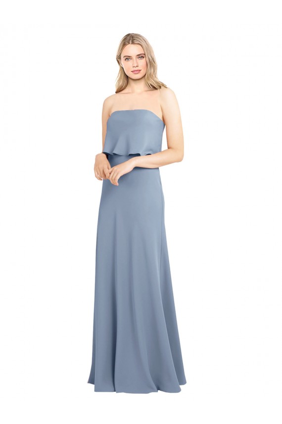 Wholesale High Neck Sheath Sleeveless Stretch Crepe Prom Dress UK